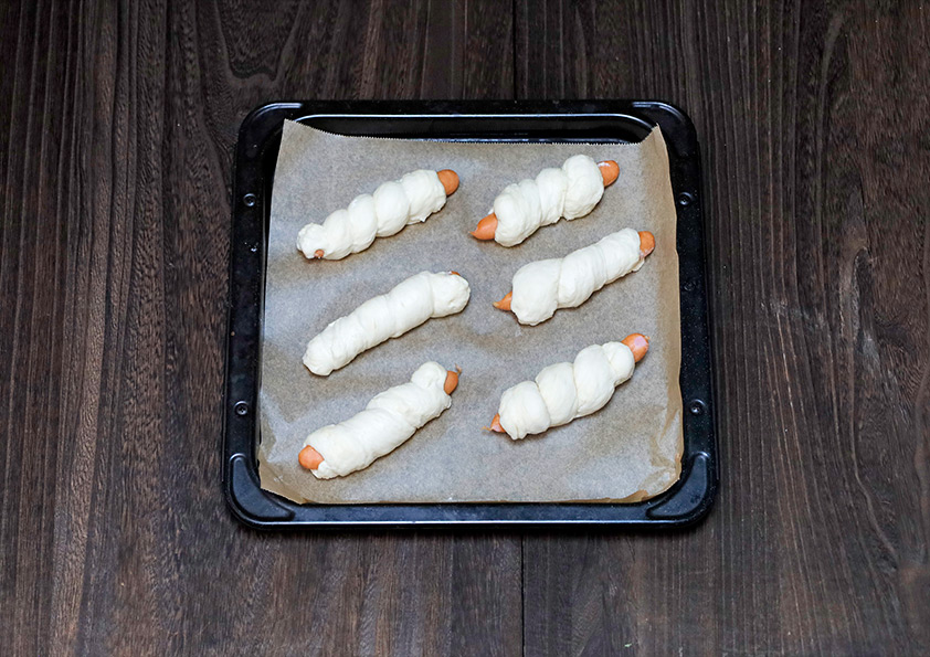 成形後のウインナーロール